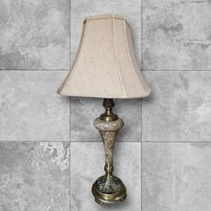 VTG Onyx Marble Brass Table Lamp Hollywood Regency Sty Lighting Italy Urn Shade‎